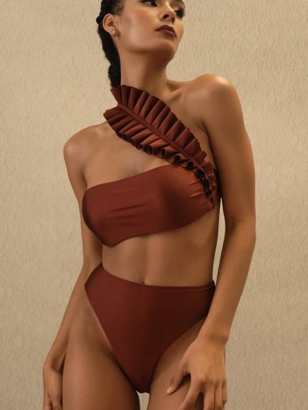 XS Andrea Iyamah Liva Bikini Shimmery Brown